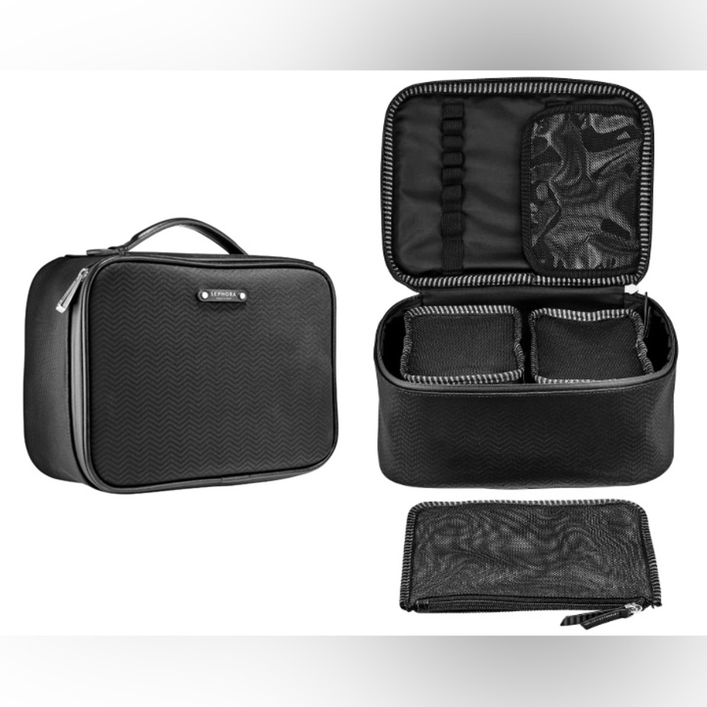 NWT Sephora Collection Pack It All Organizer 4-piece train case set • Black